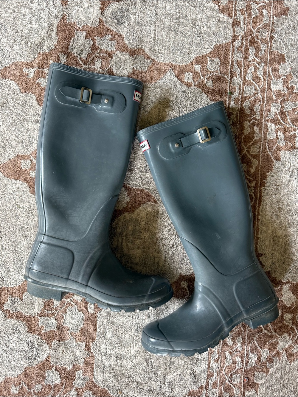 Hunter wellies knee high rain boots gray sz 9 - Picture 2 of 12